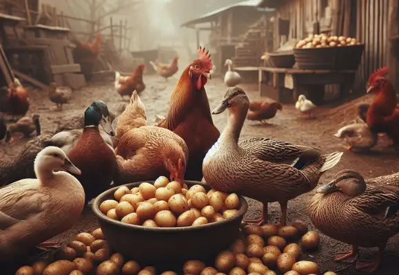 can chickens and ducks eat cooked potatoes