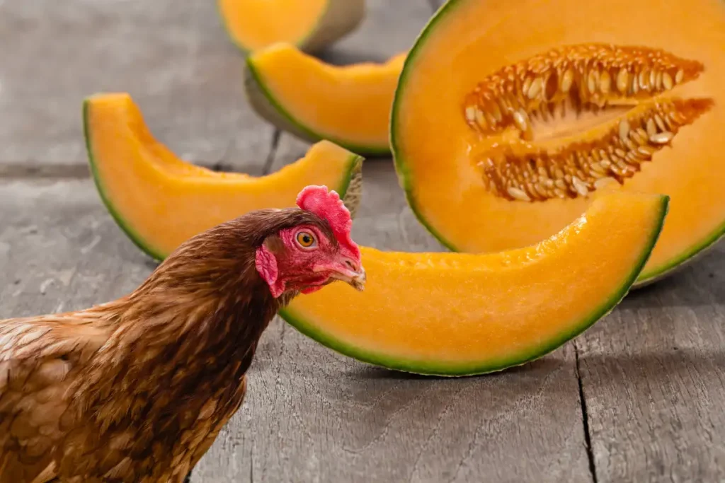 can chickens eat cantaloupe skin and seeds