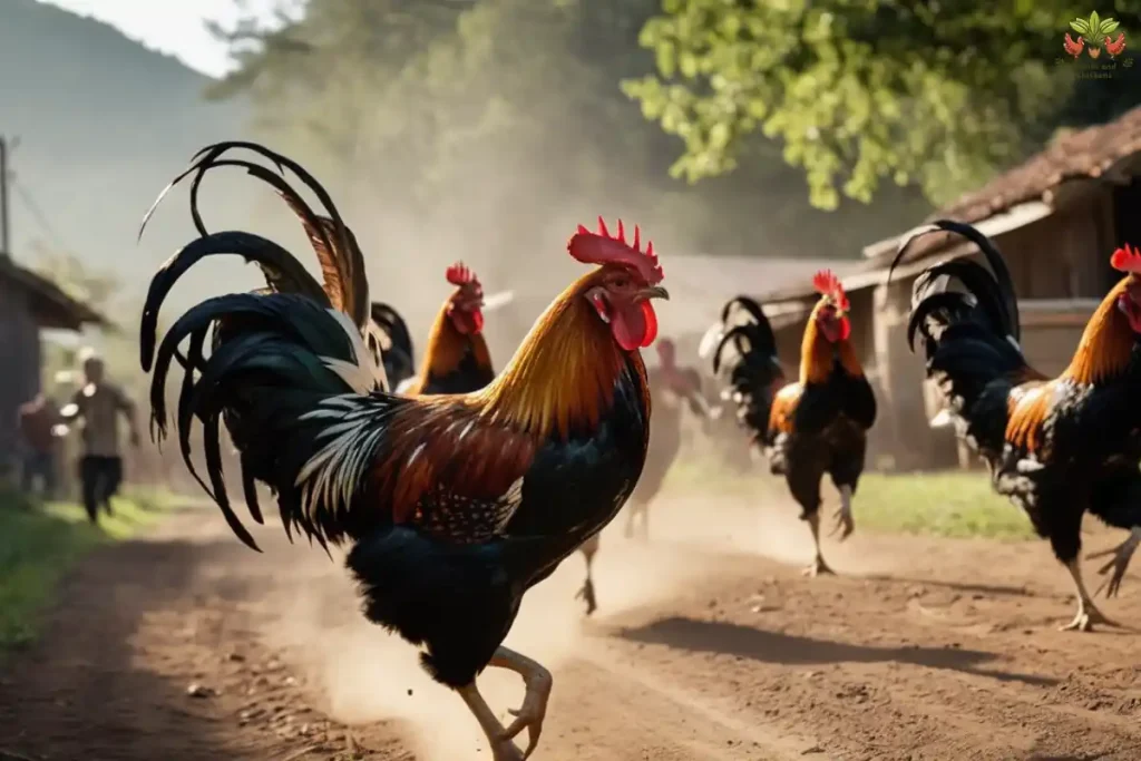 why do roosters chase humans